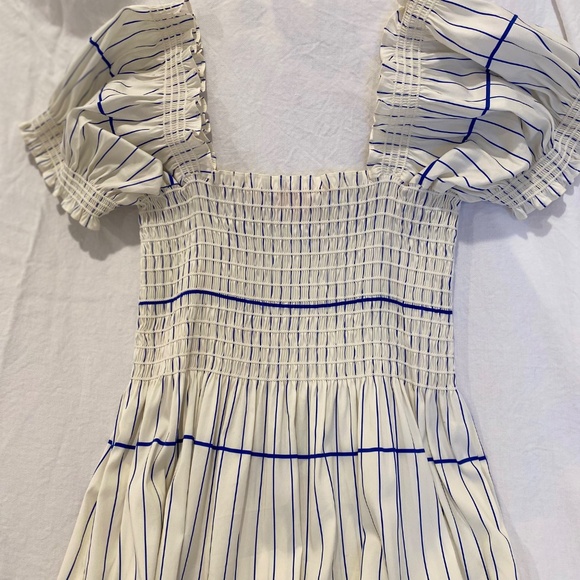 Tory Burch Striped Smocked Midi Dress - Picture 3 of 5